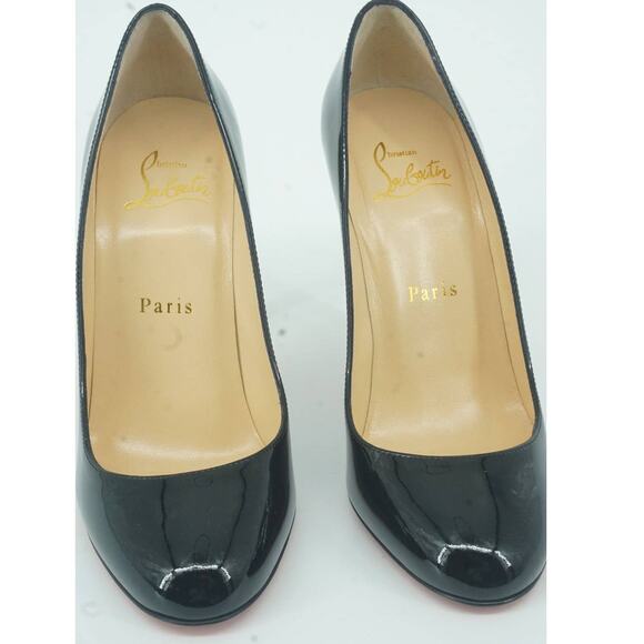 Christian Louboutin Fifille Black Patent Leather Pumps SZ 36.5 Round Toe $695 - Picture 11 of 12
